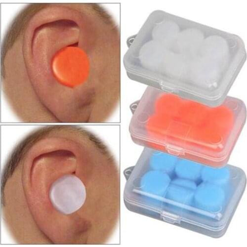 6pcs Adult Children Professional Swimming Equipment Silicone In-ear Earplugs Noise-proof Water-ingressive Soft Small Portable
