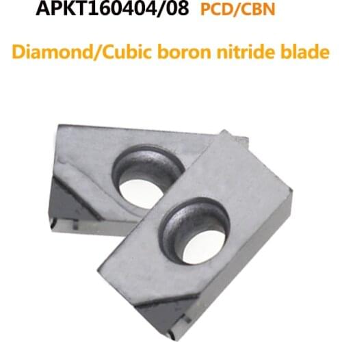 1pc APKT160404 APKT160408 APKT1135 PCD CBN Insert High hardness diamond Cubic boron nitride blade CNC Lathe cutter tool