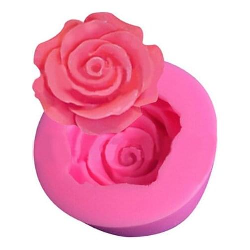 Food Grade Silicone Bloom Rose Baking Tool Moulds Cupcake Jelly Candy Decoration 50*30MM 1Pcs Fondant Mold DIY Cake Mold