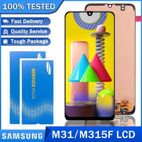 100% Original Dynamic AMOLED LCD Display Touch Screen Digitizer for Samsung Galaxy M31 M315 SM-M315F/DS Repair Parts