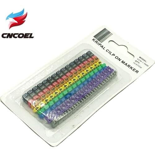 100pcs Cable Wire Marker Colourful C-Type Marker Number 0 to 9 Tag Label For Cable Size 1.5mm2-6mm2