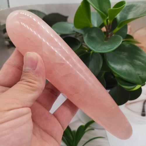 18CM Natural Rose Quartz Crystal Massage Yoni Wand for woman health OR Gift