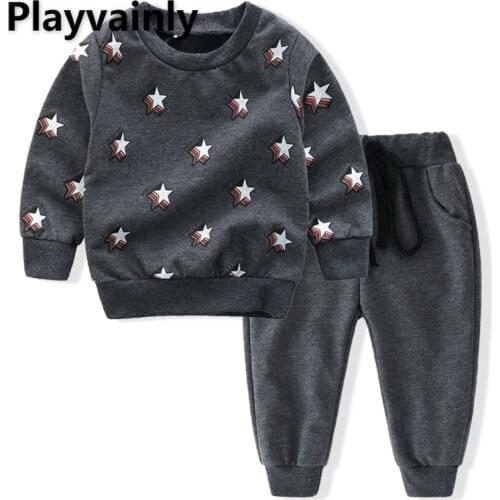 2021 New Boys Sets printed hoodies Long sleeved sweatpants suit Fashion 2PCS Outfit Baby Clothes 1-5Y E20907