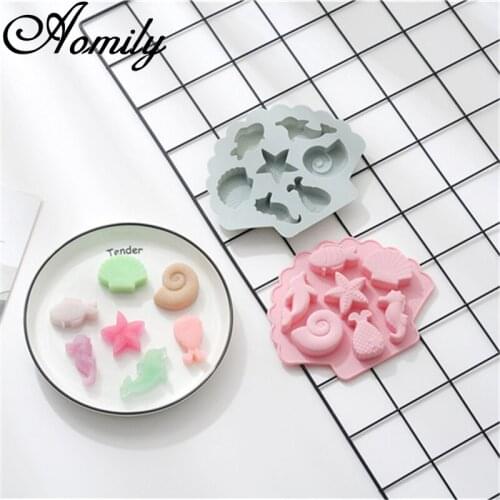 Aomily 3D Creative Ocean Fish Seahorse Silicone Mold Cake Chocolate Mold Cake Decorating Tools Fondant Sugarcraft Ice Block Mold