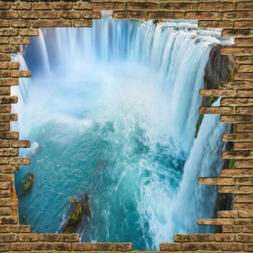 3D Curtain Custom Any Size Beautiful Brick Wall Waterfall Bed Room Living Room Office Hotel Cortinas Blackout Curtain Fabric