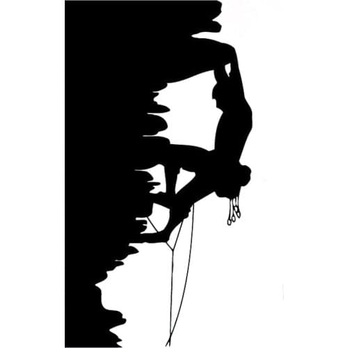 9.6CM*17.7CM Boy Rock Climbing Decal Vinyl Car Sticker Sport Decor Black/Silver S9-0383