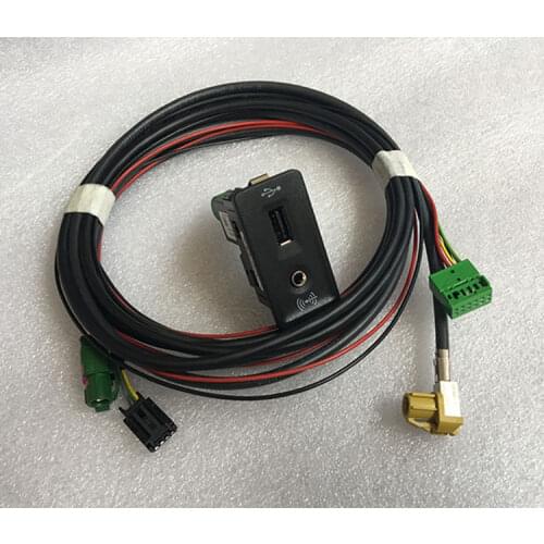 MIB2 CarPlay USB AUX Switch MDI AMI Adapter Plug Socket Harness Cable For V.W Golf 7 MK7 Lamando 5G0 035 222 E 5Q0035726E