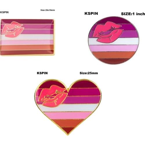Lipstick Lesbian LGBT Pride Badge Lapel Pin Brooch