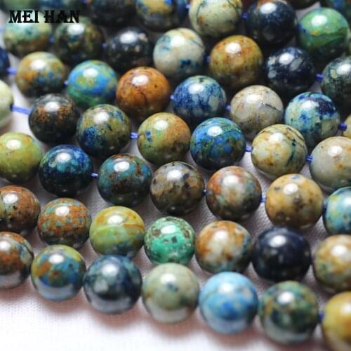 Meihan (1 strand/set) 8mm natural phoenix Chrysocolla lapis lazuli smooth round loose beads for jewelry making design DIY