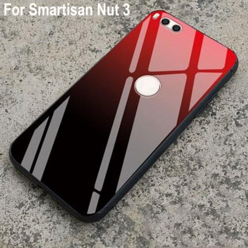 Coque For Smartisan Nut 3 case Luxury Gradient tempered glass + soft edge cover For Smartisan Nut3 dream glass cases phone shell