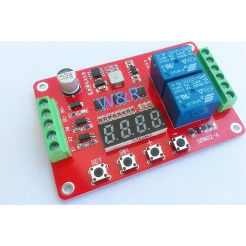 DRM02/Two-channel multi-function relay module/delay/self-lock/cycle/timing/time relay/etc
