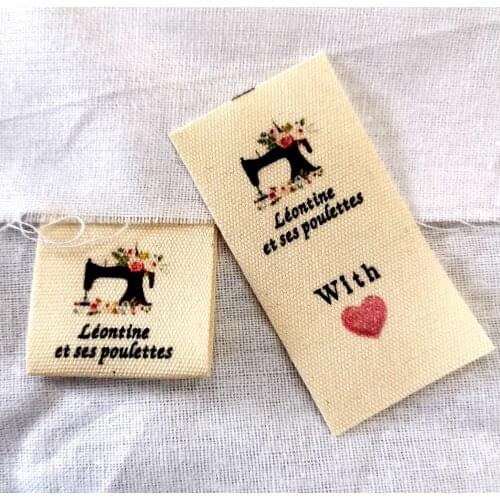 Custom Organic cotton 100% cotton material name brand tags/handmade labels/baby kid chilld clothes main labels/color print tags
