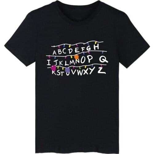 Hot Anime Stranger Things t shirt Women/Men Short Sleeve Cotton Shirt Tops Tees Mens summer Hip-hop T-shirt Cosplay Costume