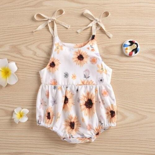 2021 Baby Girl Clothes Summer Twins Bodysuit Cotton Newborn Climbing Jumpsuit For Girls 0-24m Sleeveless Clothing Babies Pajamas