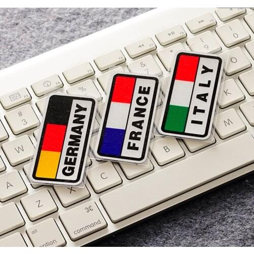 2PCS National Flag France Germany Italy Car Stickers Auto Bicycle Helmet DIY Tape Motorcycle Computer Phone Case Decals