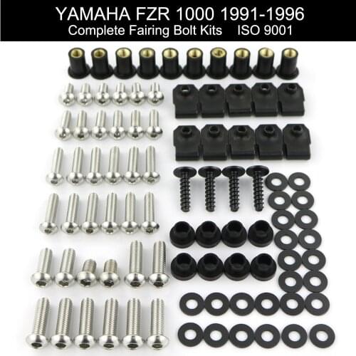 Fit For Yamaha FZR 1000 1991-1996 Complete Fairing Bolts kit Stainless Steel Covering Bolt Fairing Clips Nuts