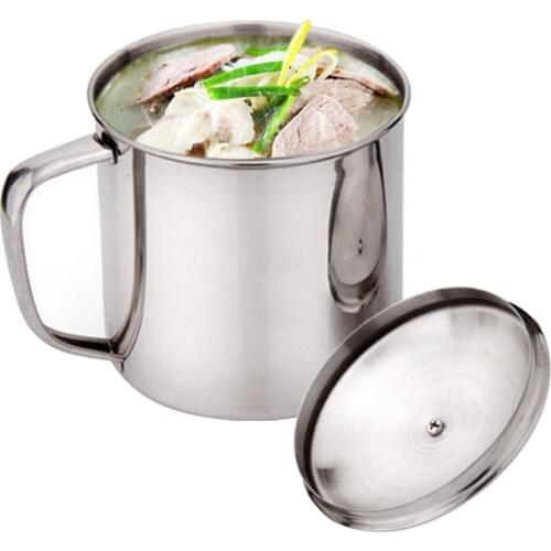 480ml Stainless Steel Travel Camping Mug Drinking Beer Coffee Tea Handle Cup