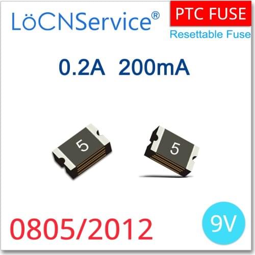 LoCNService 1000PCS 0805/2012 9V 0.2A 200mA PTC Fuses Resettable Fuse SMD High Quality