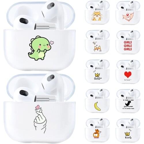 Cartoon Silicone Case For Airpods Case Transparent TPU Headphone Accessories Air Pods 1 AirPods 2 Protective Earphone Cover Capa