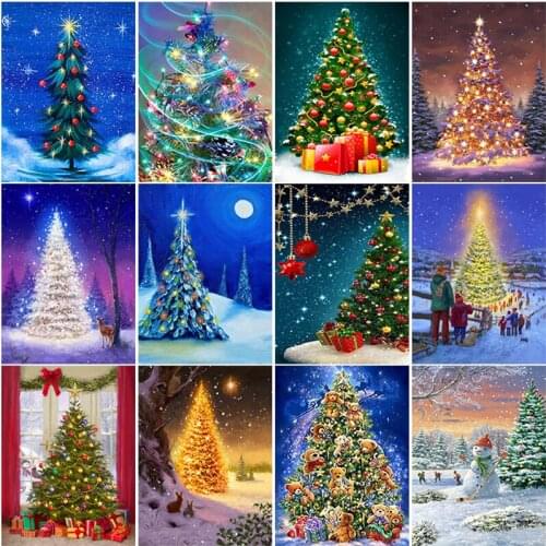 DIY Christmas Indoor Decoration Diamond Painting Tree Cross Stitch Mosaic Full Drill Kit Diamond Embroidery Handmade Art Gift