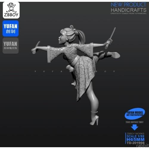 65MM Resin Kits pole cut small Jiunv resin Soldier self-assembled TD-201998