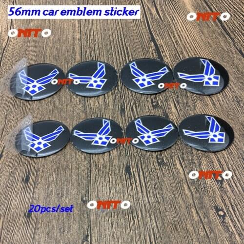 20x 2.2inch 56mm U.S. Air force logo Accessorie Car Wheel Label Decal Emblem Sticker Car Styling for Passat B6 B7 CC Golf Jetta