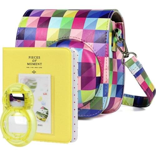 New Fujifilm Instax Mini 9 Yellow Camera Accessories Bundle Kit Shoulder Bag Case Photo Album Film Frame Filters Selfie Lens Set