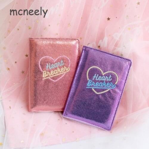 Embroidery Passport Cover Unisex Rfid High Quality PU Leather Cards Passport Holder Heart breaker Passport Case Wallets 4 Color