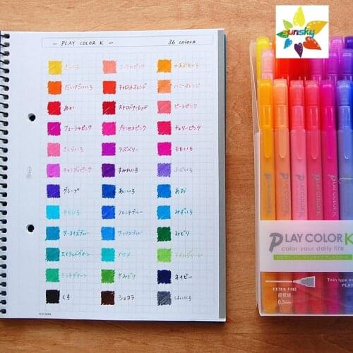 Original Tombow PLAY COLORK WS-PK 0.3/0.8 mm Double headed pen Student Hand account drawing 36 colors Single Self selected