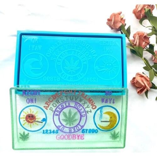 Sun Moon Letters Tray Epoxy Resin Mold Jewelry Cosmetic Box Silicone Mould DIY Crafts Storage Box Decorations Casting Tools