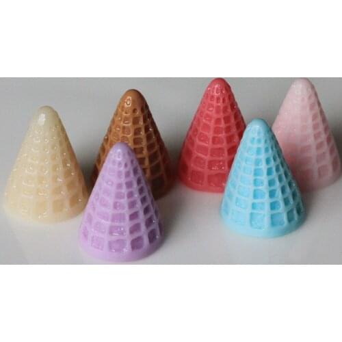 Multi Color Kawaii Ice Cream Cone DIY Resin Cabochons For Scrapbooking Accessories Decoration Handmade Charm