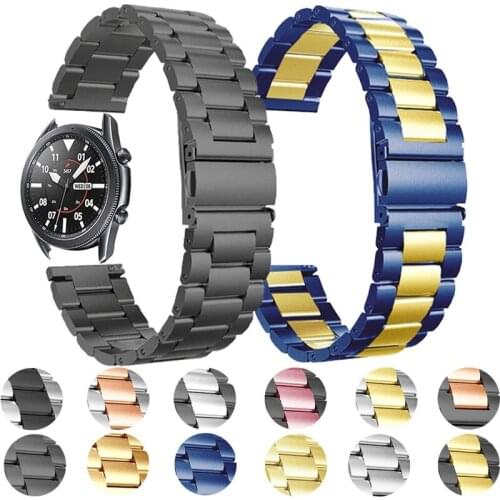 22mm 20mm Band For SAMSUNG Galaxy Watch 42 46mm galaxy watch 3 45mm 41mm Stainless Steel For Amazfit Bip GTR Straps