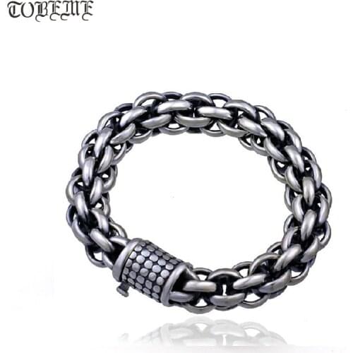 Handmade Thailand 925 Siilver Chain Bracelet Vintage Sterling Silver Man Bracelet Pure Silver Bracelet