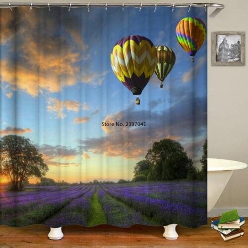 3d Natural lavender Scenery Flower Shower Curtains Printing Bath Curtains Washable Fabric With Hooks Home Decorative Screen