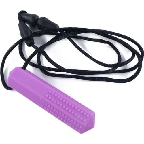 Silicone Teether Kids Chew Necklace Sensory Chewy Pendant Toys for Autism ADHD GXMB