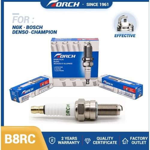 Motorcycle Spark Plug Torch B8RC for Autolite XS4303 4302 for UR2CC 0242060502 Champion 654 RG94C Denso IU24 4126 NGK CR8E