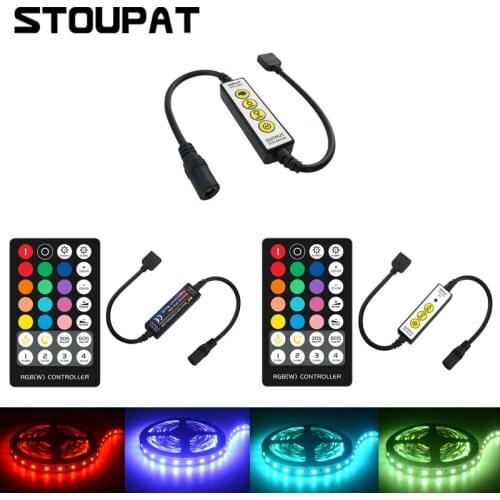 28Keys RF IR RGBW LED Light Strip Controller Remote Control Dimmer Adjust Brightness for DC5V-24V 3528 5050 RGBW Tape Lights DC