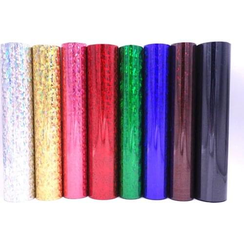 25cmx50cm Heat Transfer Vinyl Laser Camouflage Leopard Glass Hologram Rainbow PET Press Tshirt Iron On HTV Film sold by roll