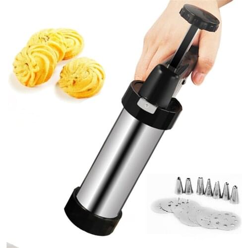 Cookie Press Tools Set Biscuit Making Gun with Pastry Nozzles and Molds Churros Maker Machine Cake Decorating Baking Extruder