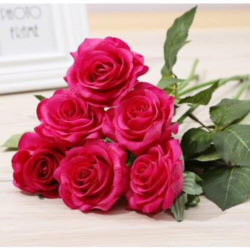 Single-feel moisturizing rose artificial flower multiple colour living room wedding decoration shooting props fake flowers