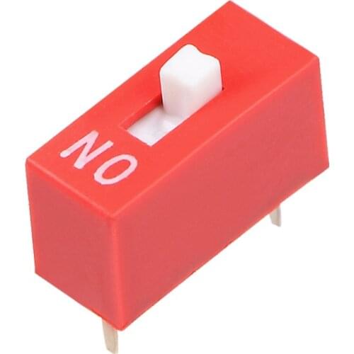 UXCELL 50Pcs DIP Switches Red 1-2 Positions 2.54mm Pitch for Circuit Breadboards PCB as toggle or On Off Switch to Your Project