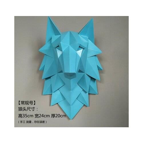 Interior Nordic Geometry Wolf Head Wall Decoration Living Room Wall Wall Decoration Creative Bar Cafe Wall Decoration Three-dime