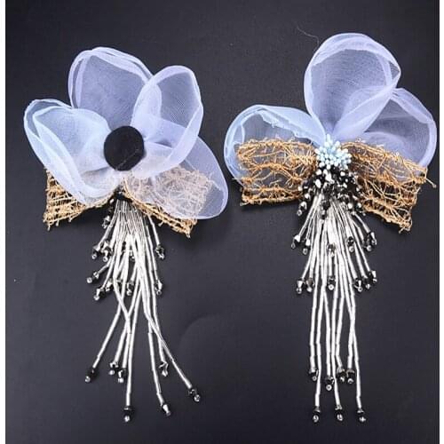 2pc Bow Chiffon Ribbon Dress adornment flower Hair Clips Barrettes Hairpins Women Hair Accessories Solid Hairgrips Ornaments