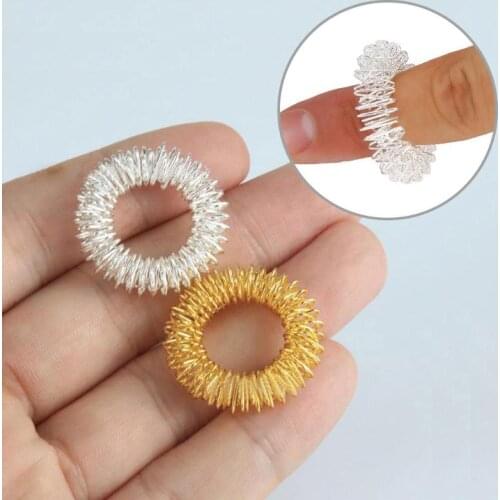 1/5/15PCS Finger Decompression Toys Hand Massage Acupuncture Relief Ring Health Care Massage Relaxation Ring