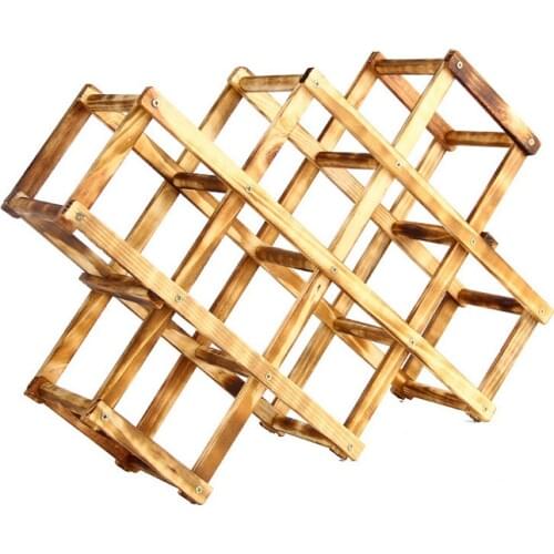 1PC Solid Wood Folding Wine Racks Foldable Wine Stand Wooden Wine Holder Wine Racks Kitchen Bar Display Shelf JB 2043