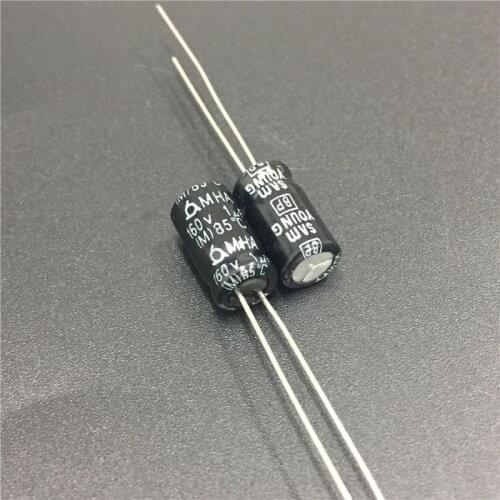 100pcs 1uF 160V SAMYOUNG MHA series 6.3x11mm 160V1uF Bipolar Electrolytic Capacitors
