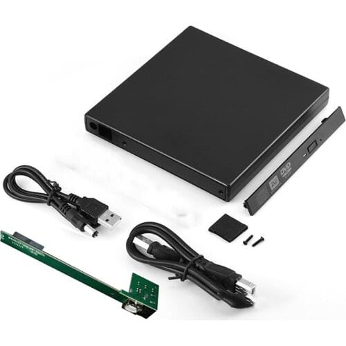 12.7MM Slim DVD CD DVD-ROM Case Drive Box USB 2.0 SATA External Drive for Laptop Notebook Computer