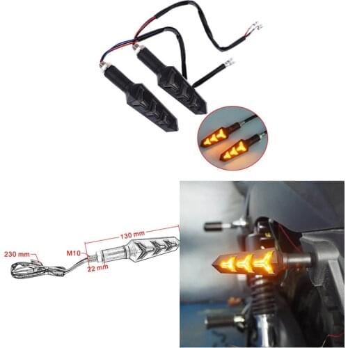 2Pcs/lot Flowing Water LED Motorcycle LED Turn Signal Lamp Sequential Indicator Light Amber