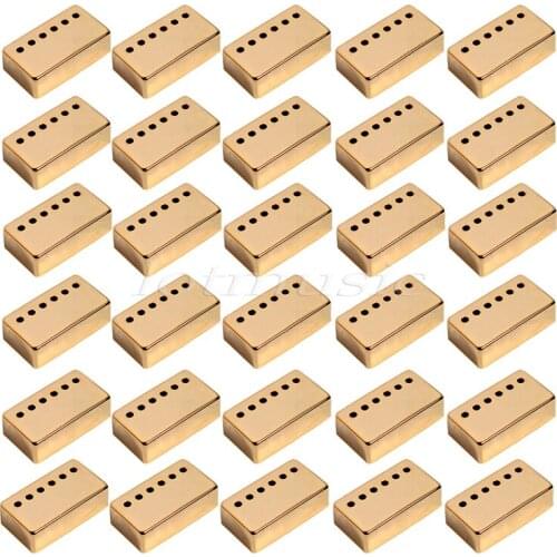 30Pcs Gold Metal Guitar Humbucker Pickup Cover For Electric Guitar Replacement 52mm Pole Space