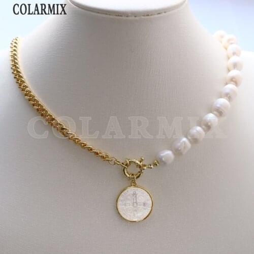 5 strands Shell pearl San benito necklace round shell pendants pearl necklace fashion jewelry for women 9746